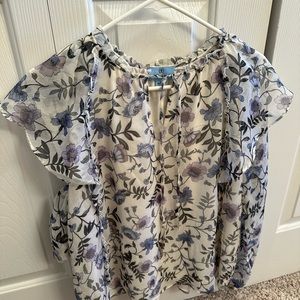 Womens long sleeve ruffled blouse by Cece